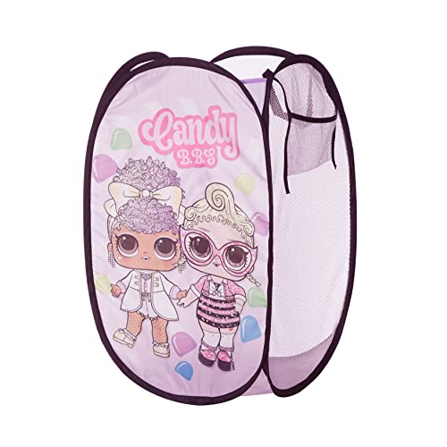 Image of Idea Nuova LOL Surprise Pop Up Hamper with Durable Carry Handles, 21'' H x 13.5'' W X 13.5'' L, Lol Surprise /Light Pink
