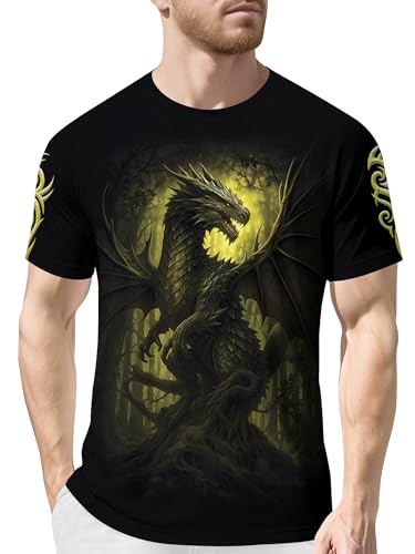 HIVICHI Graphic T-Shirts for Men Funny Novelty 3D Printed Crazy Weird Design Short Sleeve Tee Shirt