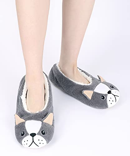 Image of DICUIRD Women's Animal Gripper Slipper Socks, Soft Sole Fuzzy Indoor House Socks