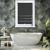 Lister Cartwright Zebra Roller Blinds – Day & Night Dual Layer Fabric – Translucent Vision Shades- 180x165 cm – Black – Window & Door Blinds for Home Office - Image 6