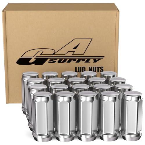 GAsupply 1/2-20 Lug Nuts 20pcs, Chrome 1.9' Long Tall