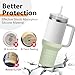 CarryNext Silicone Boot for Stanley Cup 40oz, Black Boot Sleeve Cover Fit with Stanley H2.0 and Quencher Adventure Tumbler Accessories (Mist Green, 40 oz)