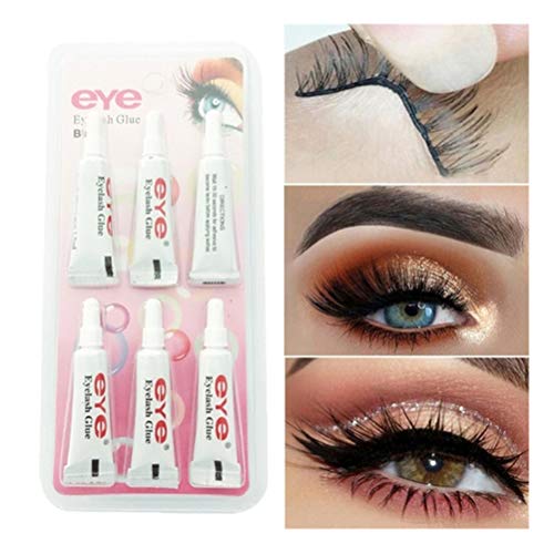 Preisvergleich Produktbild 6Pcs Strong Fast False Wimpern Kleber Wasserdichter Wimpernverlängerungskleber Gel Double Eyelid Beauty Makeup Tool