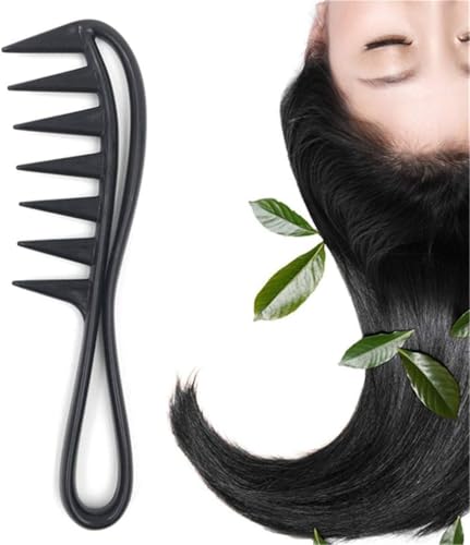 Image of Wide Tooth Comb for Curly, Wavy & Thick Hair - Detangling Comb for Wet & Dry Hair - Anti-Breakage, Softening Hair Tool for Men & Women