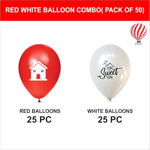 Image of HK Balloons 50Pcs Sweet Home Balloons - Housewarming Party Latex Balloons | Welcome Home Balloons for Family Gathering & Housewarming Decoration