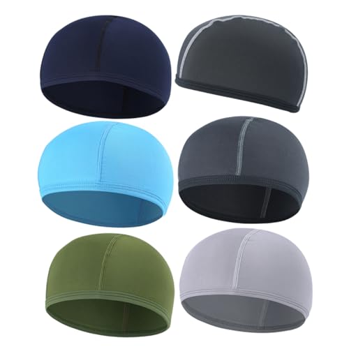 minkissy 6 Pcs Quick Dry Helmet Inner Caps for Cycling Sports Sweat Absorb Lining Headwear Lightweight and Breathable Random Colors for Outdoor Activities Random Color