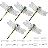 虫除け 正規品 蜻蛉 【本物とほぼ同じサイズ】昆虫 虫よけ トンボ PVC材質 安全ピン付き 虫避け 動物 釣り 室内装飾 ベランダ 網戸 室内 登山 渓流釣り キャンプ アウトドア 屋外と屋内両用 (5個)