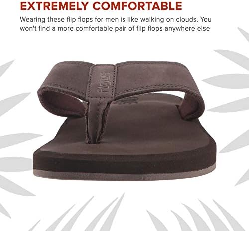 FLOJOS Men's Cole2.0 Flip-Flop, Dark Brown, 9 | Image 1