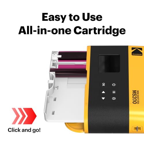 Image of KODAK Mini Shot 2 ERA 4PASS 2-in-1 Instant Camera and Photo Printer (Yellow, Camera + Initial 8 Sheets + 60 Sheets + Accessories) | Bluetooth, iPhone & Android Smartphone Compatible, 13MP Camera, Retake Before Printing, Water, Fingerprint & Fade Resistant