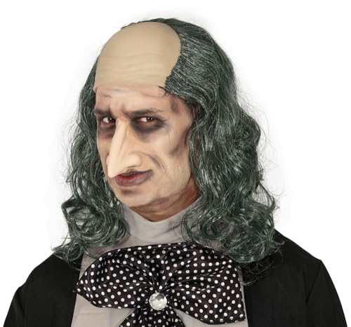 Perruque chauve cheveux gris finie la calvitie ratée à Halloween