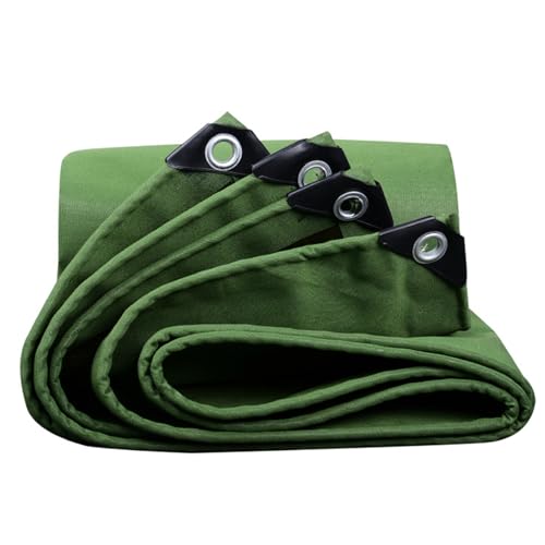 Lona verde impermeable con ojales inoxidables para proteger madera y piscinas 2