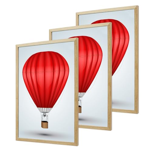 DABLUE 20x28 Picture Frame Set of 3 Beige Oak Natural Solid Wood Frame by DABLUE - Used condition - US$47.49