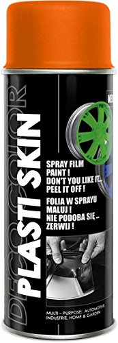 DECO COLOR PLASTISKIN 400ml Removable Film PEELABLE WRAP Rubber Spray Paint 10 Colours Range (RAL 2004 Orange)