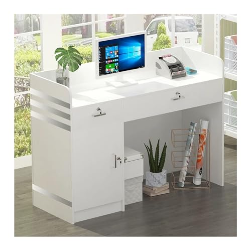 QWEASDF Mostrador de recepción con mostrador, mostrador de recepción, para salón de Belleza, supermercado, Tienda de conveniencia, Tienda de Ropa, Tienda de té con Leche(A2,L100cm/39.3in)