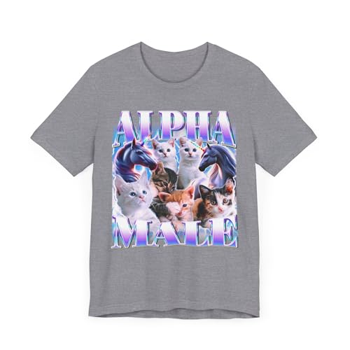 Alpha Male T-Shirt Cute Kitten Cat Funny Meme Joke Bootleg Ironic Unisex Graphic Shirt