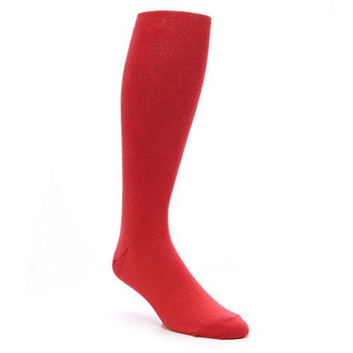Boldsocks Solid Color Men's Over-the-calf Dress Socks (Red)