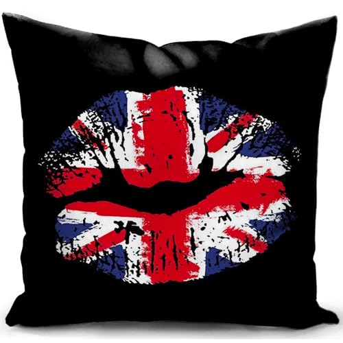 Image of HUASHUZI Union Jack Flags Cushion Covers British Gifts London Souvenirs Festival Party Decorations Double-sided England Uk Vintage Decor Home for Bedding Office 18"x18"(45x45cm) Union Jack 3