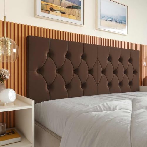 Cabeceira Estofada Box Queen Capitonê,160x54cm, Suede, Moderno, com Fixação na Parede (MARROM)