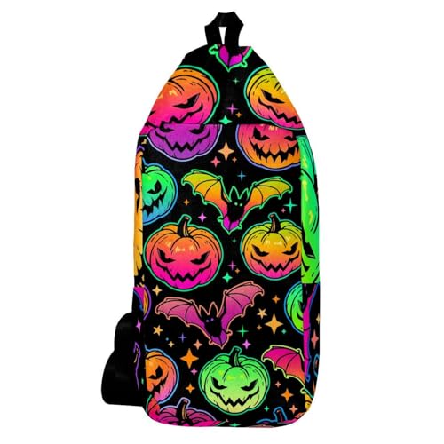Sac citrouille Halloween avec chauve-souris volantes multicolore