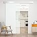 HomCom Puerta Corrediza de Cristal sin Obra - Vidrio Satinado - 205x102.5...