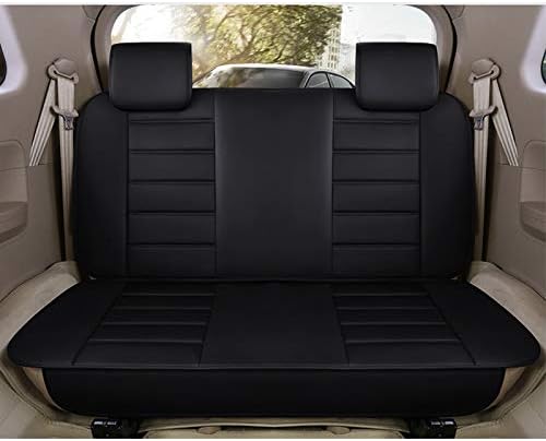 Car Seat Cover 7 Seats,for Most 7-Seats Universal Model Car Seat Protection,Luxury Waterproof Leather Full Set Pads with 2 Headrests 2 Lumbar Pillows Black