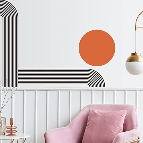 Vinilo Decorativo Redondo con Diseño Geométrico Boho Gris miniatura 3