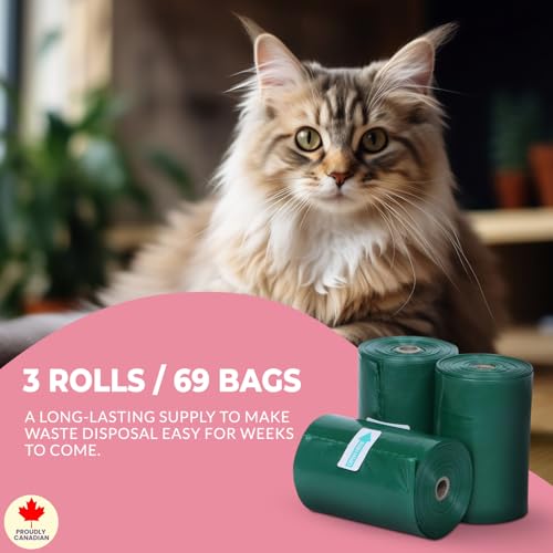 Image of Dogz & Dudez Cat Litter Disposal Bags - 60 Leakproof Odour-Control Bags (3 Rolls of 20) - 9 inch x 16 inch Extra-Thick Waste Bags for Litter Cleanup