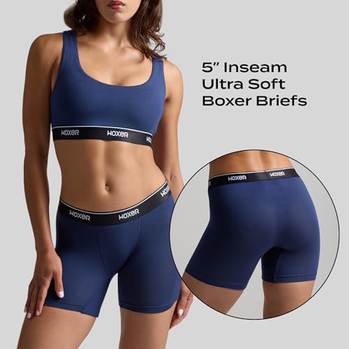 Image of Woxer Boxer Shorts for Women - 5 inch Baller Boy Shorts Underwear, Soft Modal, Chafe Free - Breathable & Moisture-Wicking