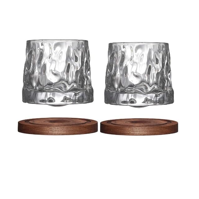Set de 2 vasos de cristal para vino 10 oz con posavasos