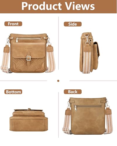 Image of large leather crossbody bags for women,Quilted crossbody purses | RFID Multi-Pocket Womens Crossbody Bag,Travel Purse with Pockets,Structured Cross Body Purse,Fits 10.9 inch iPad,Gift