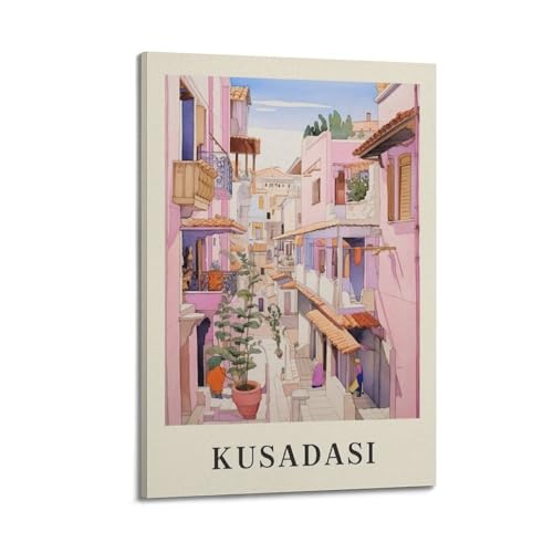 Impression sur toile Turquie Kusadasi Pink Alleyway poster cadre 40x60