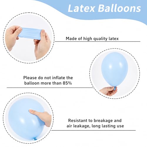Image of Dusty Blue and Gold Balloons 50 Pcs 12 Inch | Light Blue Champagne Gold Balloons for Baby Boy Shower Bridal Engagement Birthday Wedding Bachelorette Party Decorations