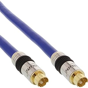InLine 89947P S-VHS kabel, premium, vergulde stekker, 4-polige mini DIN-stekker/stekker, 0,5 m
