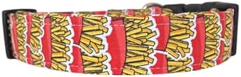 French Fries Fast Food Dog Collar, Adjustable, Cotton, Avaialable in, Handmade in The USA (Small (3/4" Wide)) image 4