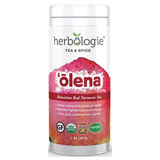 Herbologie - Red Turmeric Tea - Naturally Sweet Tea - 1 oz. - 100% Organic, Made in Hawaii, Delicious By Themselves or Brewed Into Your Favorite Beverage