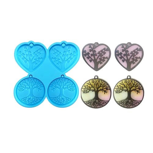 NIHENHAO Moule en silicone 3D en forme de papillon pour résine époxy, arbre de vie, porte-clés, pendentif, fabrication de bijoux - arbre
