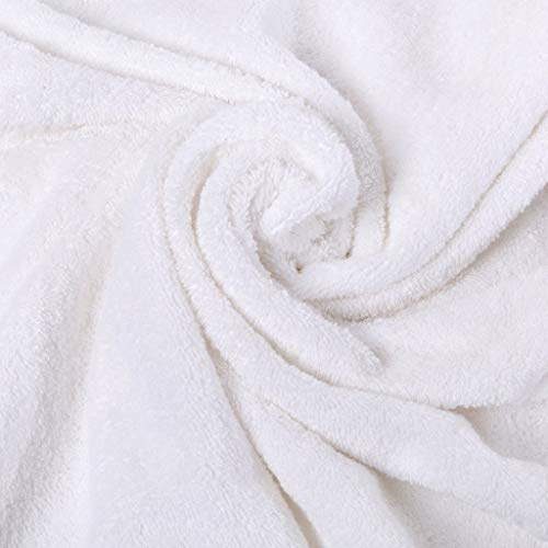 Image of Global Home 100% Cotton Bath Towel II 500 GSM II White II 140 X 70 cm - 2pc Set for Gym, Kitchen, Home, Bathroom or Spa, Wash Basin, Hotel