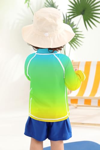 Image of BesserBay Baby Toddler Kids Rashguard Top UPF 50+ Long Sleeve Swim Shirt Zip Up Thumb Holes UV Jacket 12 Months-6 Years