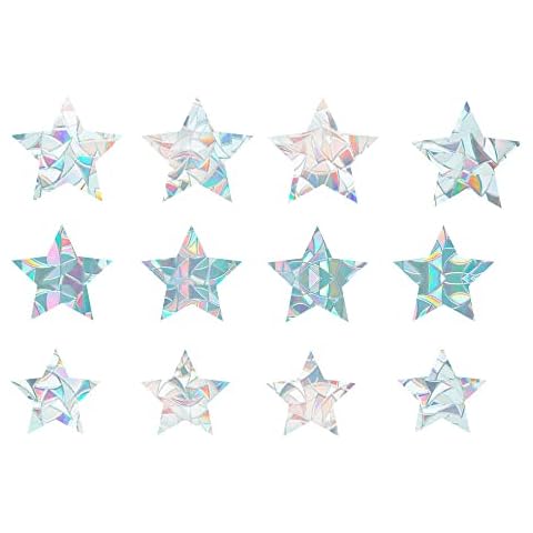 LUOLHT Anti Collision Window Clings Rainbow Window Decals Prism Stickers Electrostatic Glass Paste Non-adhesive PVC Film for Bird Collision Avoidance (Star) Cover
