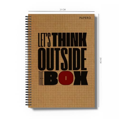 Image of PaperO A4 Square Grid Notebook | 5mm Graph Paper | 100 Pages | 8.5 x 11 Inches | Kraft Cover Journal for Architects, Designers, Engineers, Math & Technical Drawing | (Red Grid-Pack of 2)