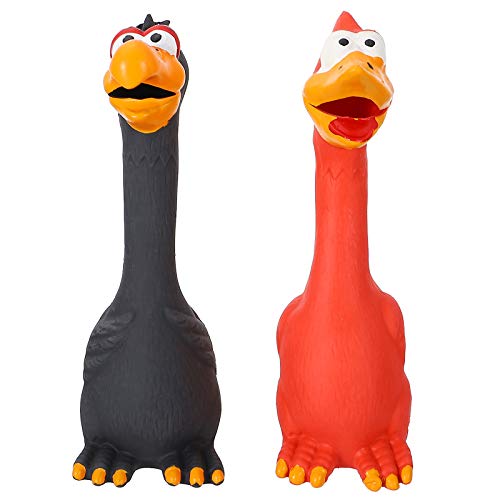 TEHAUX 2 peças de brinquedos para cães de galinha gritando Squeeze Sound Brinquedo para animais de e