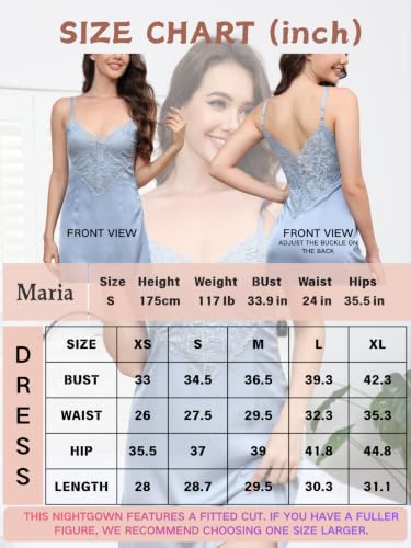 AnetyFlying Lingerie for Women Stain Nightgown Sexy Lace Silk Slip Dress - image 6
