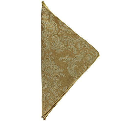 Servilletas de tela de damasco Ultimate Textile Miranda, pack de 1 docena de 43,2 cm, dorado 2