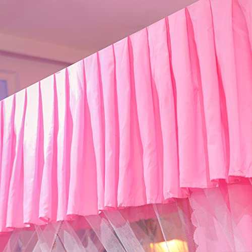 Obokidly Solid Color Princess 4 Four Corner Post Bed Curtain Canopy With Mosquito Net Elegant Net 2-In-1 Canopies For Girls Boys Kids Teens Girl Adult Home Bedroom Decoration (Pink, California King) #TOP3