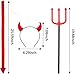 Halloween Devil Costume Set Devil Horn Headband Devil Tail Devil Red Pitchfork