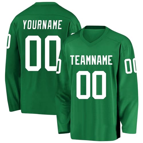 XYYYHTL Kinders Eishockey Trikot Personalisierbar Bedruckt LangäRmelig Hockey Trikot Bekleidung für Ice Hockey Fans Herren Damen Jugendliche