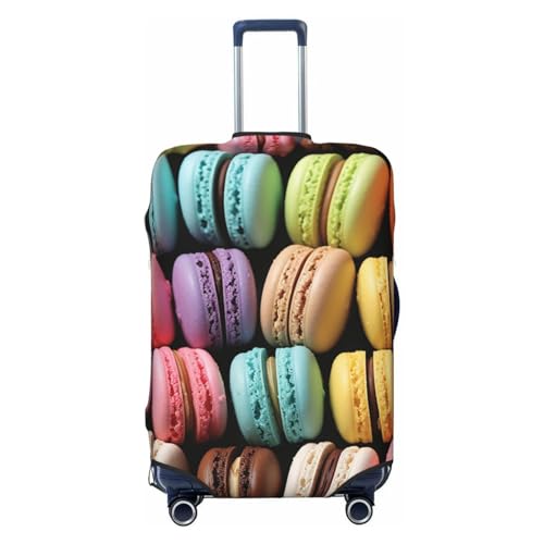 Housse de bagage lavable motif macaron noir taille L pour valise de voyage