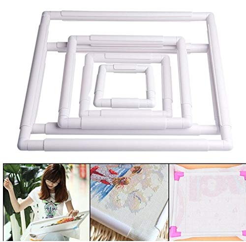 Telaio Per Punto Croce In Plastica Quadrato 43x43 Cm - Con Clip Per Ricamo, Cucito E Artigianato - Foto 6