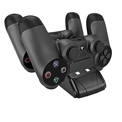 PECHAM Mini cargador para DualShock 4 con LED - Estación de carga USB para mandos de Playstation 4 / PS4...