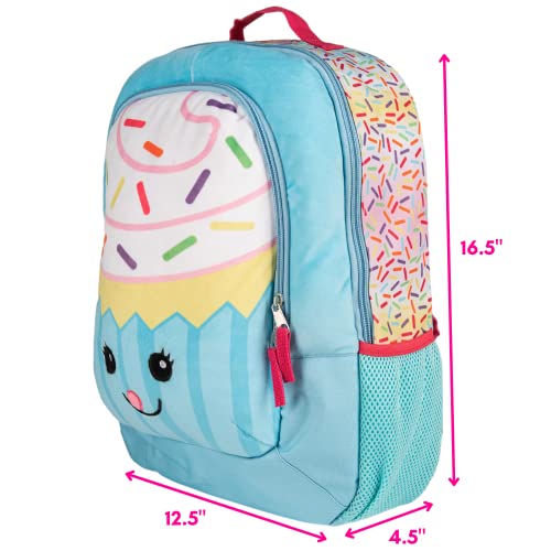 CLUB LIBBY LU Cupcake Backpack for Girls with Soft Plush Front Pocket, 16 inch Squish Buddies2